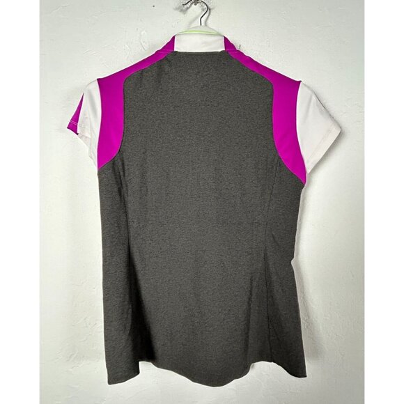 Jofit Women's Athletic Golf Shirt 1/4 Zip Oracle Top Charcoal Gray Size Medium - Picture 2 of 8